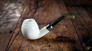Apple Meerschaum Pipe with 925k Silver