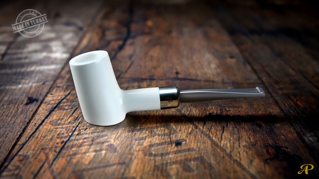 Poker Meerschaum Pipe with 925k Silver