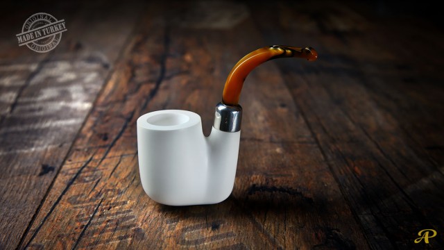 Oom Paul Meerschaum Pipe with 925k Silver