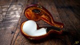Apple Meerschaum Pipe with 925k Silver