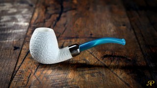 Apple Rustic Meerschaum Pipe with 925k Silver