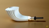 Horn Meerschaum Pipe with 925k silver