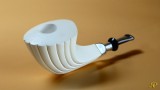 Horn Meerschaum Pipe with 925k silver