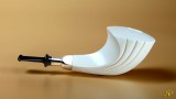 Horn Meerschaum Pipe with 925k silver