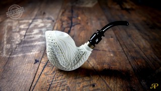 Cobra - Double Stem Meerschaum Pipe with 925k Silver