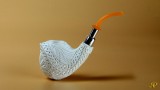 Cobra - Double Stem Meerschaum Pipe with 925k Silver