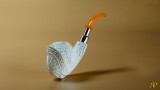 Cobra - Double Stem Meerschaum Pipe with 925k Silver