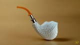 Cobra - Double Stem Meerschaum Pipe with 925k Silver