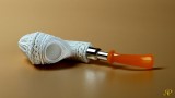 Cobra - Double Stem Meerschaum Pipe with 925k Silver