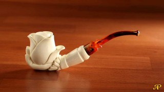 Rose In Hand Meerschaum Pipe