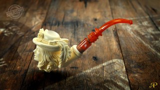 Lady with Hat Meerschaum Pipe