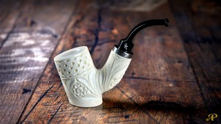 Cherrywood Meerschaum Pipe with 925k silver