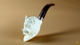 Boar Head Meerschaum Pipe with 925k silver
