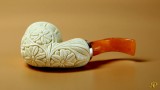 Flower Basket Meerschaum Pipe with 925k silver