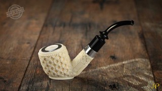 Sitter Pot Meerschaum Pipe with 925k Silver