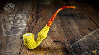Flowers and Leaves Meerschaum Pipe by Kudret Gezer